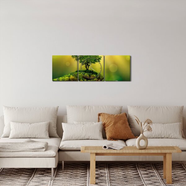 Obraz - Matka země (s hodinami) (90x30 cm)