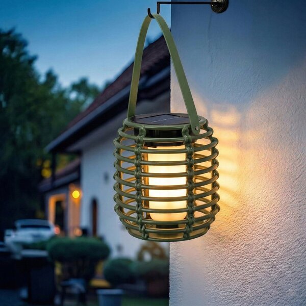 LED solární svítidlo, IP44, teplá bílá, 29,5 × 20 cm