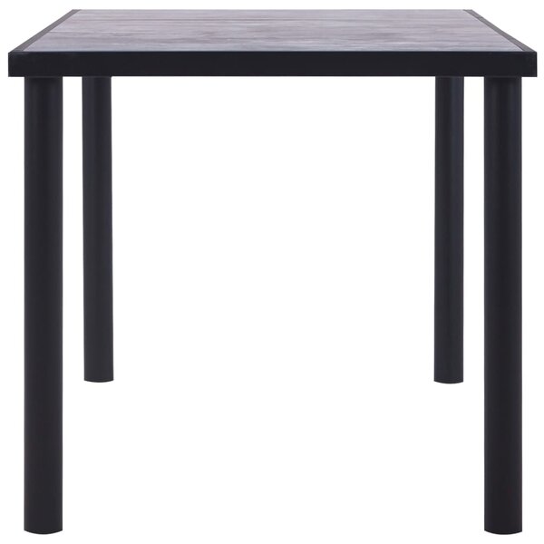 Jídelní stůl černý a betonově šedý 160 x 80 x 75 cm MDF 281859