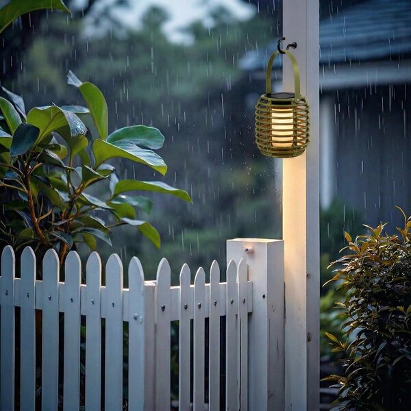 LED solární svítidlo, IP44, teplá bílá, 29,5 × 20 cm