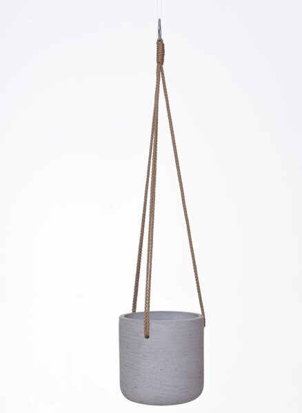 Závěsný květináč PENDULO, sklolaminát, 15x15 cm, šedý