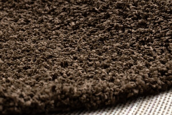 Makro Abra Kusový koberec jednobarevný SOFFI shaggy 5cm hnědý Rozměr: 60x200 cm