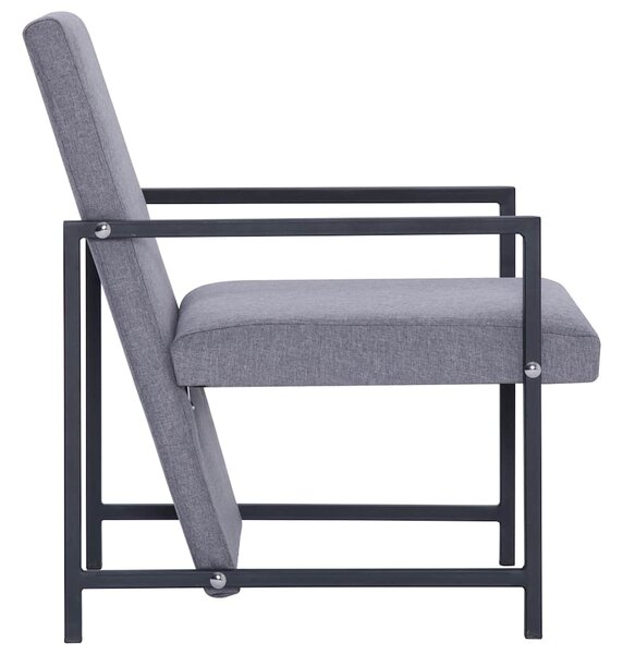Křeslo světle šedé textil 282155