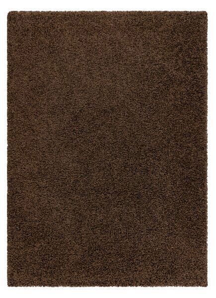 Makro Abra Kusový koberec jednobarevný SOFFI shaggy 5cm hnědý Rozměr: 60x200 cm
