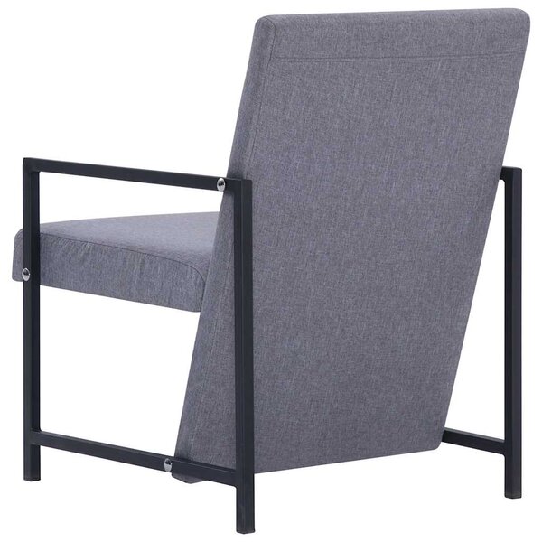 Křeslo světle šedé textil 282155