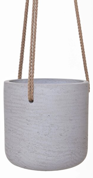 Závěsný květináč PENDULO, sklolaminát, 15x15 cm, šedý