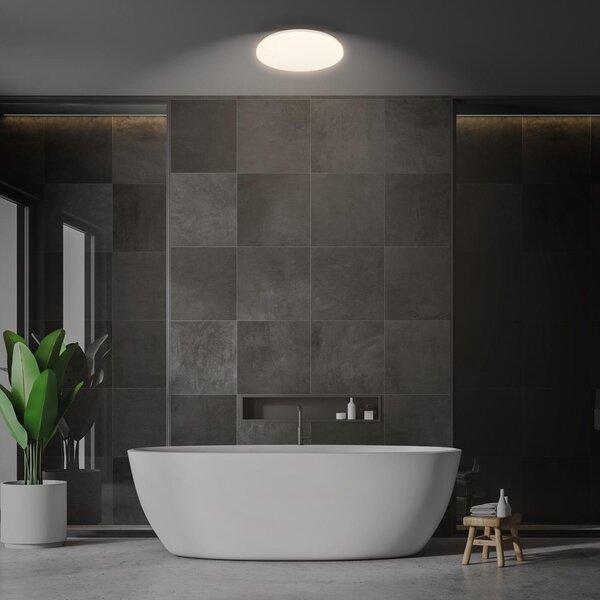 BRILO 3891016 Mojo stropní svítidlo pr.27 cm - 12W, 1300lm, LED, teplá bílá, IP54, bílé - BRILO