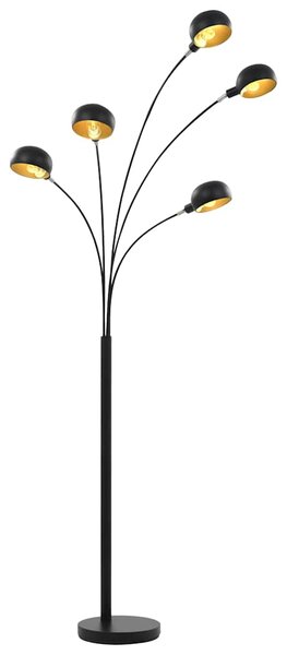 Stojací lampa 200 cm 5 x E14 černo-zlatá 282418