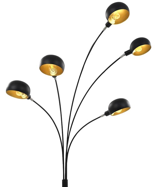 Stojací lampa 200 cm 5 x E14 černo-zlatá 282418