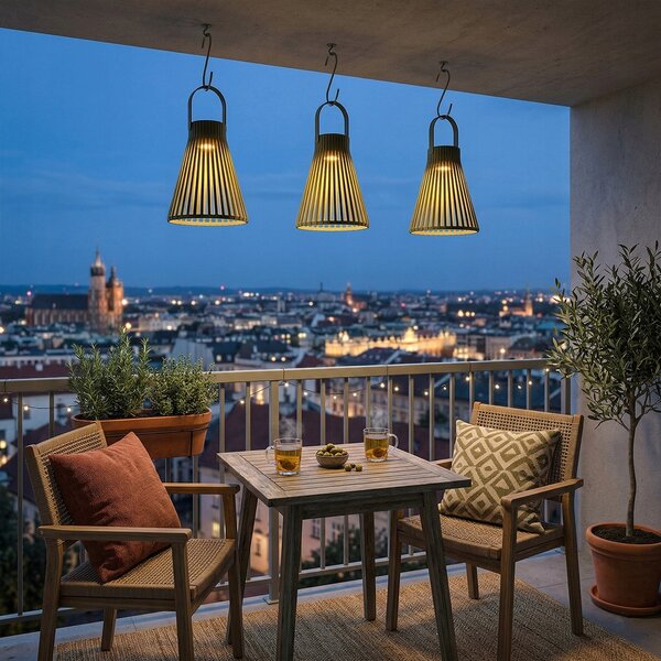 LED solární svítidlo, IP44, teplá bílá