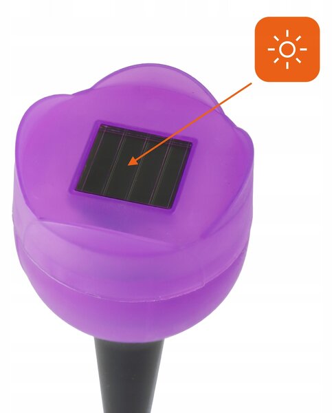 LED solární zápichové svítidlo, studená bílá