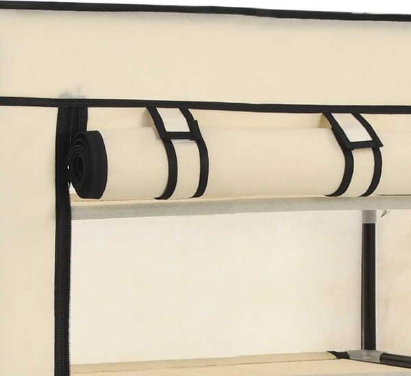 Botník s potahem krémový 58 x 28 x 106 cm textil 282429