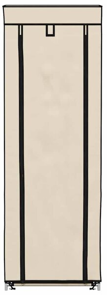 Botník s potahem krémový 57 x 29 x 162 cm textil 282431