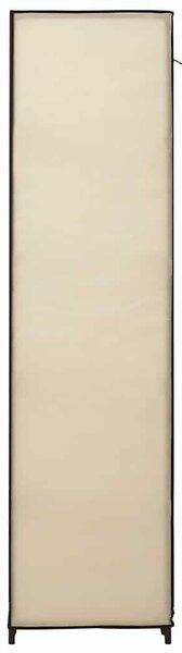 Šatní skříň s přihrádkami a tyčemi krémová 150x45x176 cm textil 282435