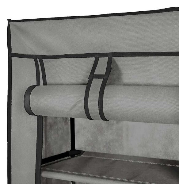 Botník s potahem šedý 57 x 29 x 162 cm textil 282432