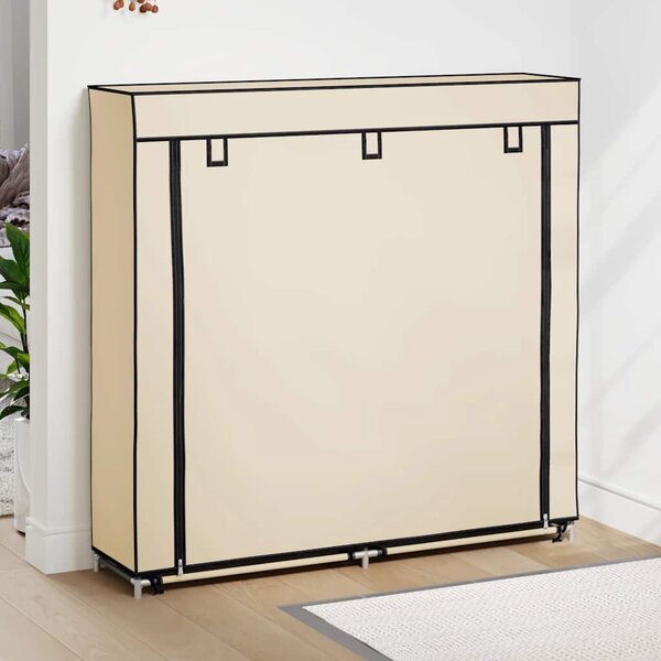 Botník s potahem krémový 115 x 28 x 110 cm textil 282433