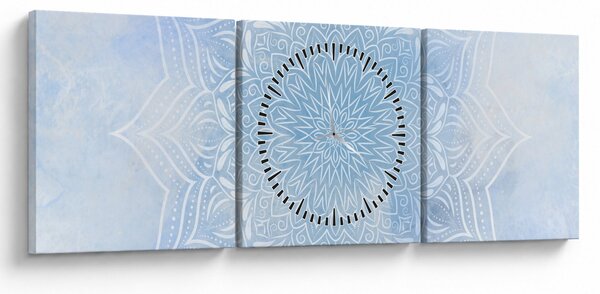 Obraz - Zimní mandala (s hodinami) (90x30 cm)