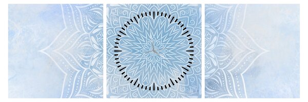 Obraz - Zimní mandala (s hodinami) (90x30 cm)