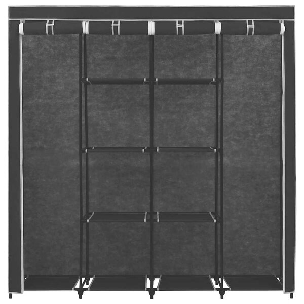 282445 Wardrobe with 4 Compartments Black 175x45x170 cm 282445
