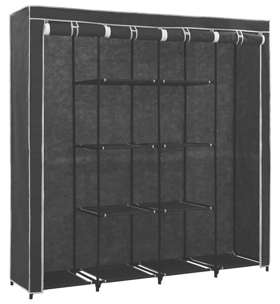 282445 Wardrobe with 4 Compartments Black 175x45x170 cm 282445