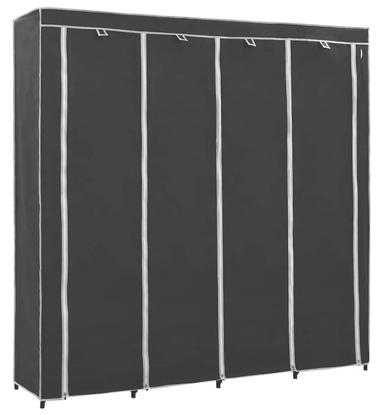 282445 Wardrobe with 4 Compartments Black 175x45x170 cm 282445