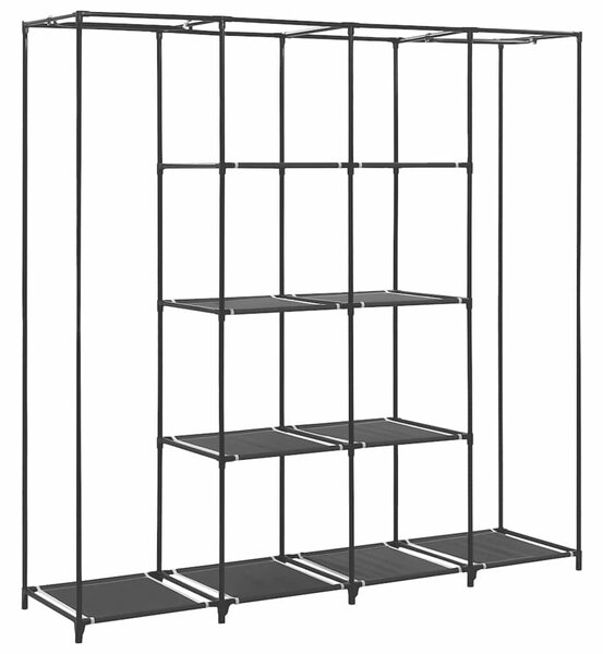 282445 Wardrobe with 4 Compartments Black 175x45x170 cm 282445