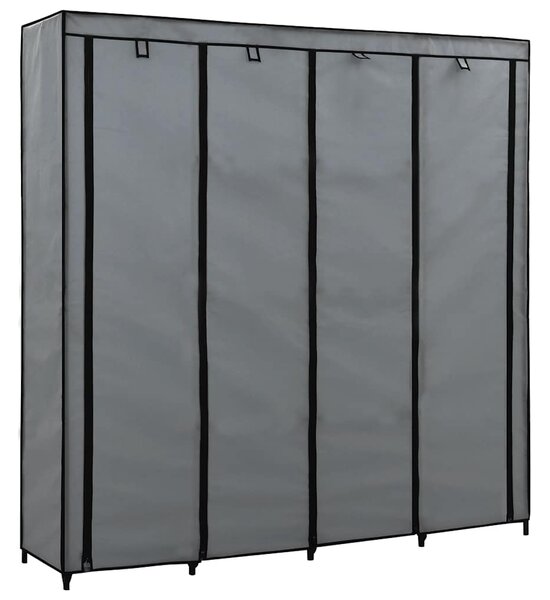 Šatní skříň se 4 přihrádkami šedá 175 x 45 x 170 cm 282448
