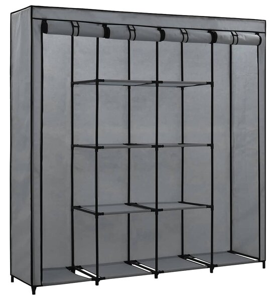 Šatní skříň se 4 přihrádkami šedá 175 x 45 x 170 cm 282448