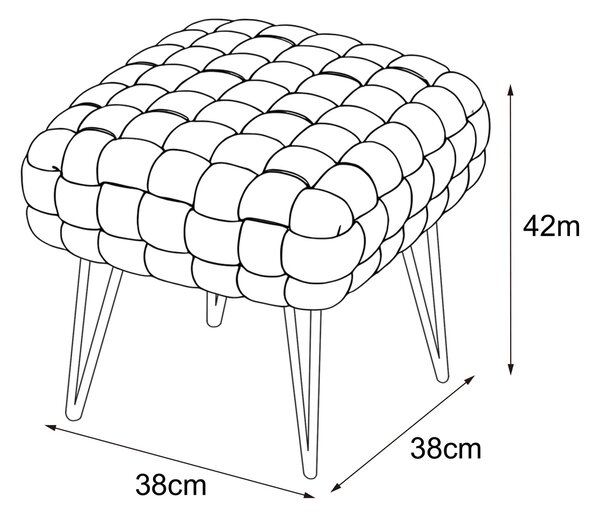 Ak furniture Taburet Dotty světle šedý