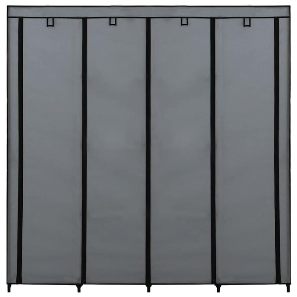 Šatní skříň se 4 přihrádkami šedá 175 x 45 x 170 cm 282448
