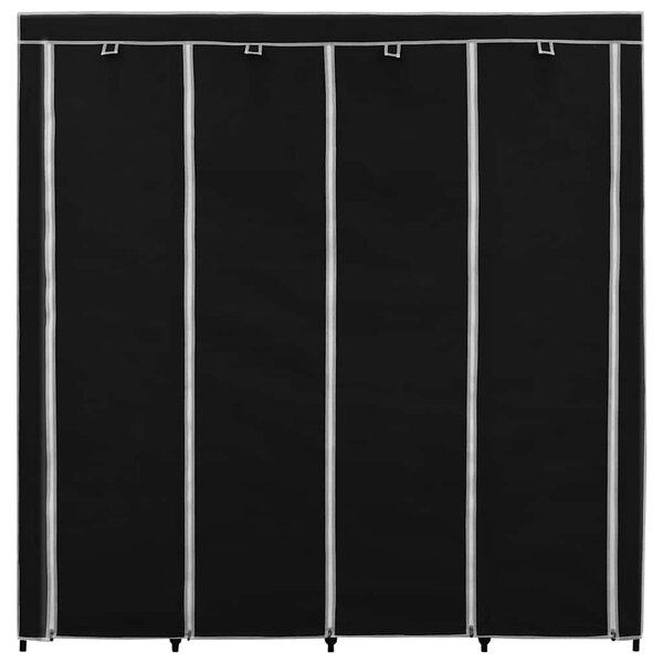 282445 Wardrobe with 4 Compartments Black 175x45x170 cm 282445