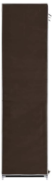 Šatní skříň s přihrádkami a tyčemi hnědá 150x45x175 cm textil 282454