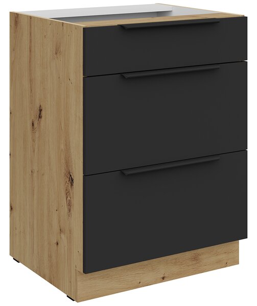 Kuchyňská linka ARIA ac | 255 cm | UNI dvířka | artisan/černá
