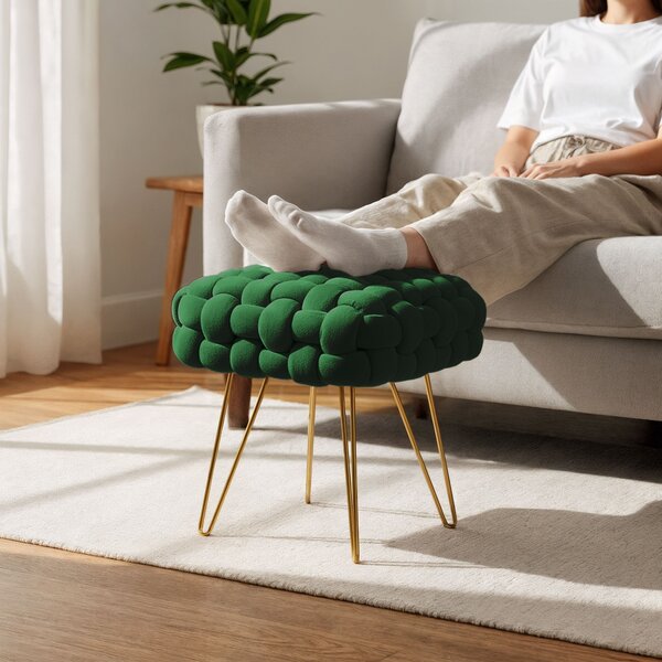 Ak furniture Taburet Dotty zelený