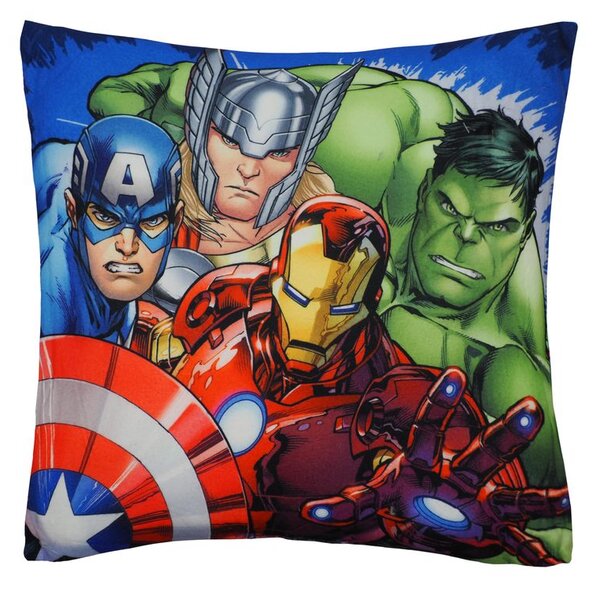 Jerry Fabrics Dětský polštářek s potiskem - Avengers - Heroes 03 | 40 x 40 cm