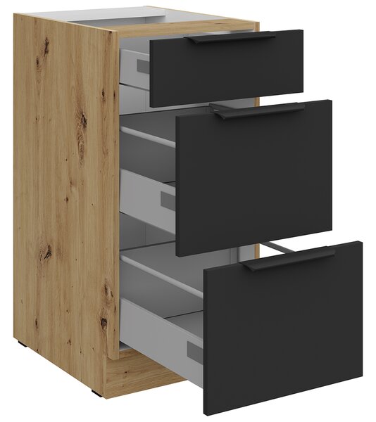 Kuchyňská linka ARIA ac | 255 cm | UNI dvířka | artisan/černá