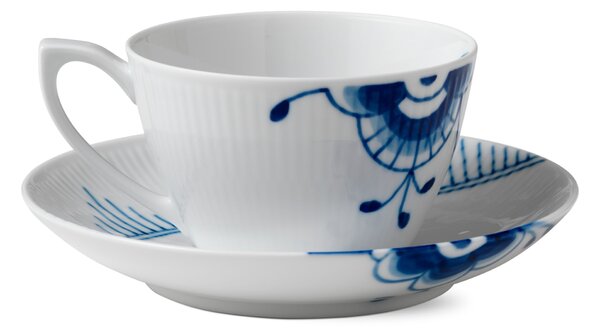 Porcelánový šálek s podšálkem Blue Fluted Mega 280 ml