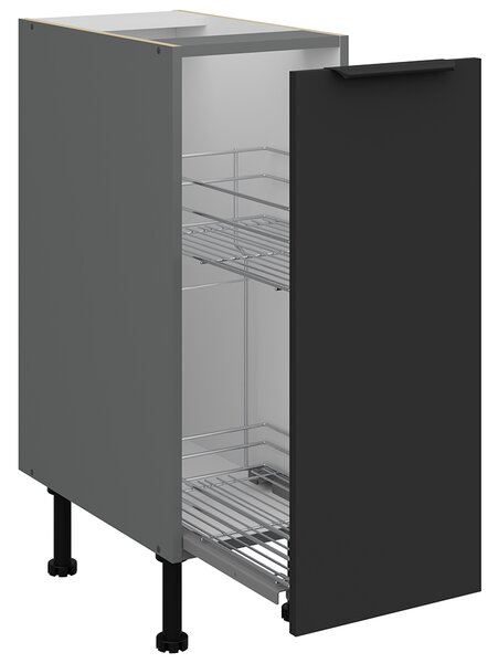 Kuchyňská linka ARIA ab | 300 cm | UNI dvířka | EXTRA VYSOKÁ | ANTIFINGER povrch | antracit/černá