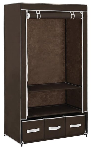 Šatní skříň hnědá 87 x 49 x 159 cm textil 282458