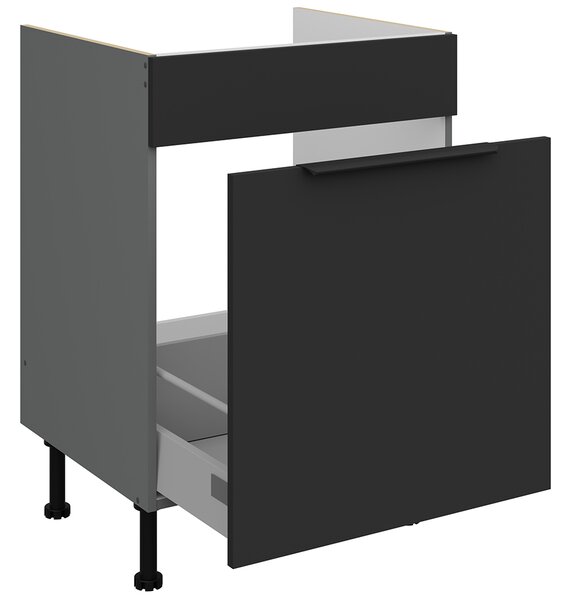 Kuchyňská linka ARIA ab | 300 cm | UNI dvířka | EXTRA VYSOKÁ | ANTIFINGER povrch | antracit/černá