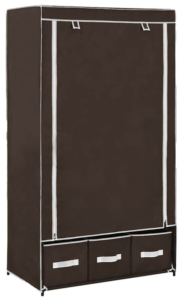 Šatní skříň hnědá 87 x 49 x 159 cm textil 282458