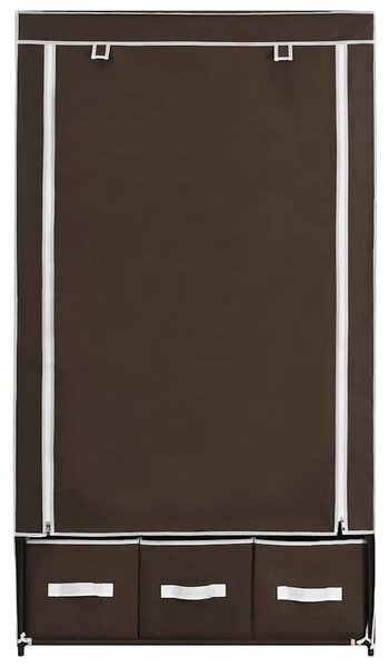 Šatní skříň hnědá 87 x 49 x 159 cm textil 282458