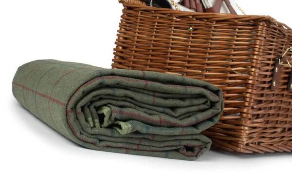 Willow Direct Piknikový koš GREEN CLASSIC proutěný pro 6 osob s dekou