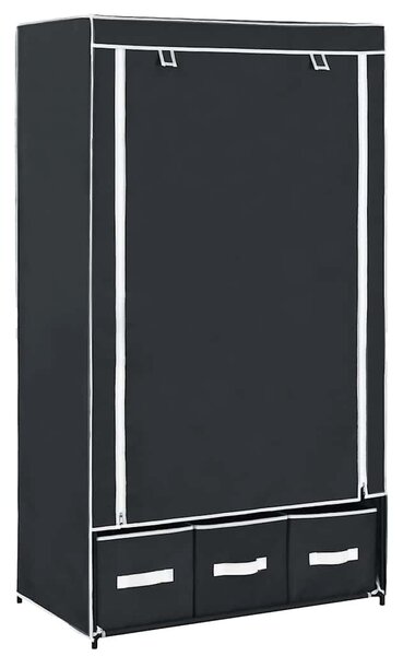 Šatní skříň černá 87 x 49 x 159 cm textil 282457