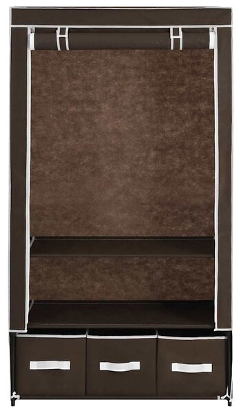 Šatní skříň hnědá 87 x 49 x 159 cm textil 282458