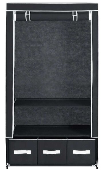 Šatní skříň černá 87 x 49 x 159 cm textil 282457