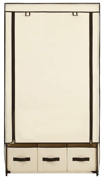 Šatní skříň krémová 87 x 49 x 159 cm textil 282459