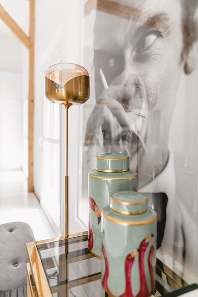Kare Design Stojící lampa Golden Goblet Ball - zlatá