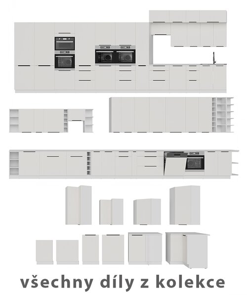 Kuchyňská linka ARIA wh | 270x230 cm | UNI dvířka | bílá