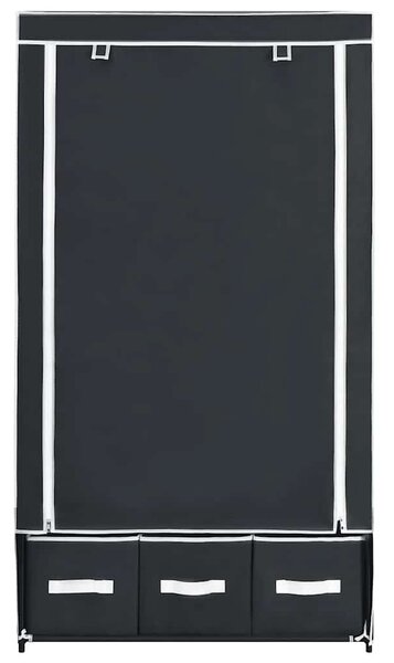 Šatní skříň černá 87 x 49 x 159 cm textil 282457